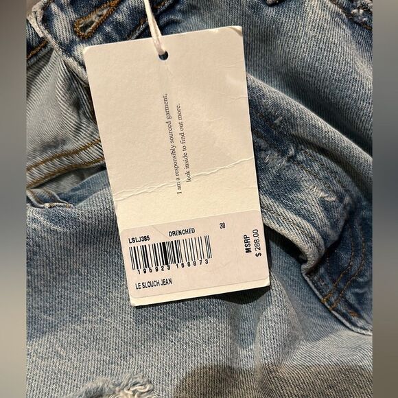 FRAME Le Slouch Low Rise, Straight Destructed Denim - NWT - size 30 - Picture 14 of 16